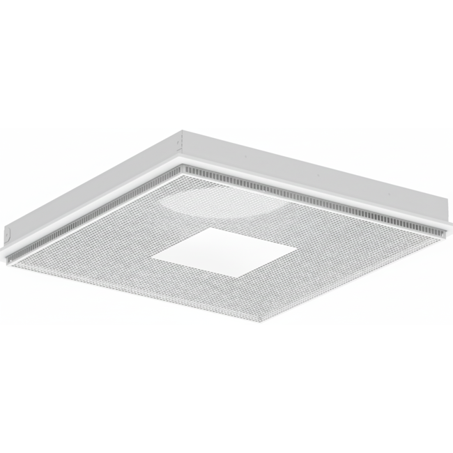 Diffusore a soffitto perforato per mandata e scarico 595x595 mm - 250 mm - RAL 9016
