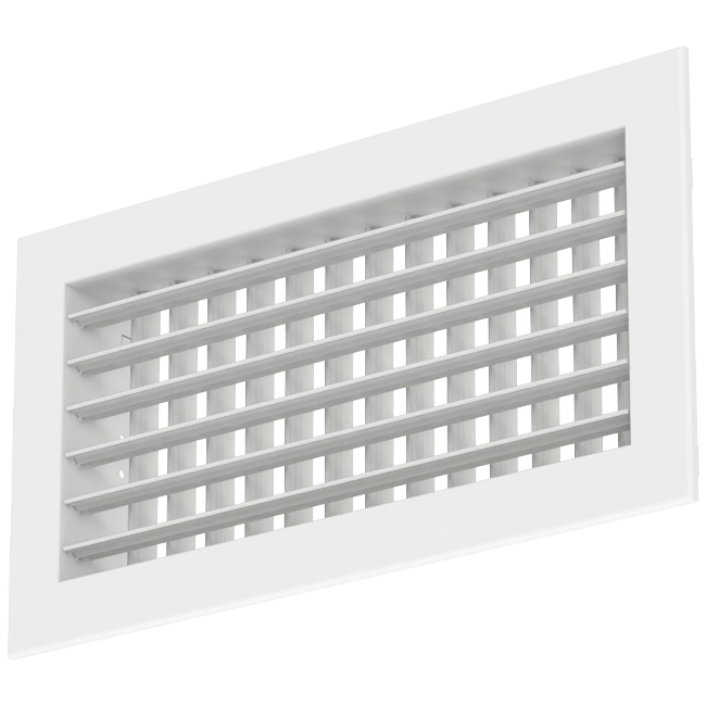 Griglia a muro doppia regolabile in alluminio - con molle di frizione - 500x200 mm - RAL 9016