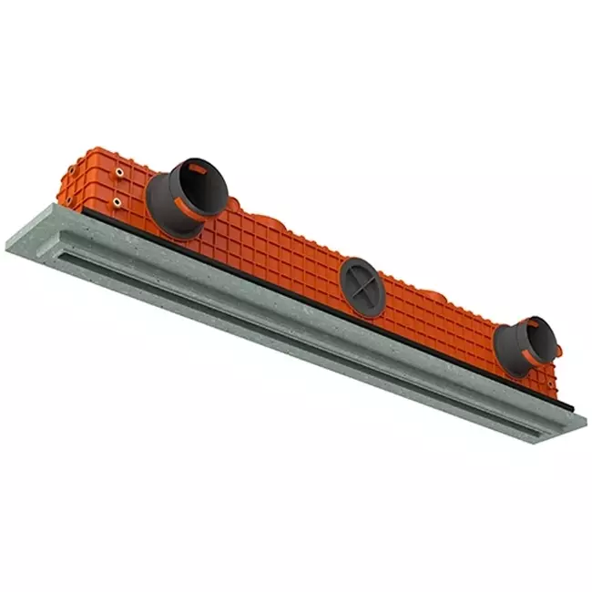 Griglia lineare intonacabile senza cornice Ergovent 1000 mm con diametro di collegamento 75 mm - standard