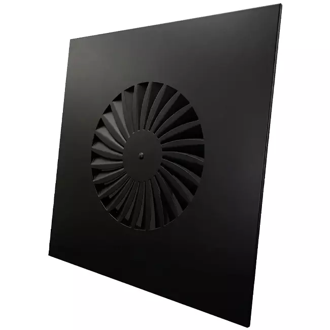 Diffusore a vortice a lame fisse 600mm quadrato - SWS 600 RAL 9005 30% lucido