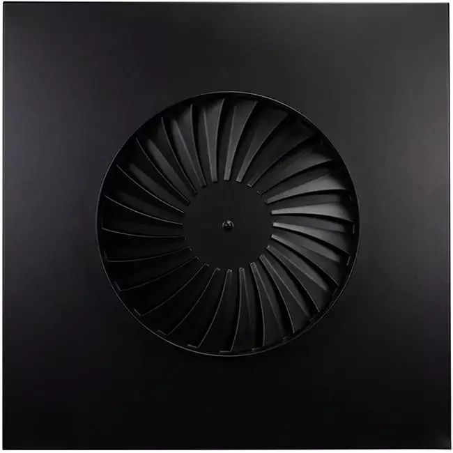 Diffusore a vortice a lame fisse 600mm quadrato - SWS 600 RAL 9005 30% lucido