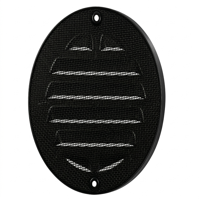 Griglia esterna circolare 200 mm in alluminio - RAL9005 30% lucido
