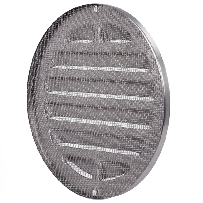 Griglia esterna rotonda 125 mm RVS304