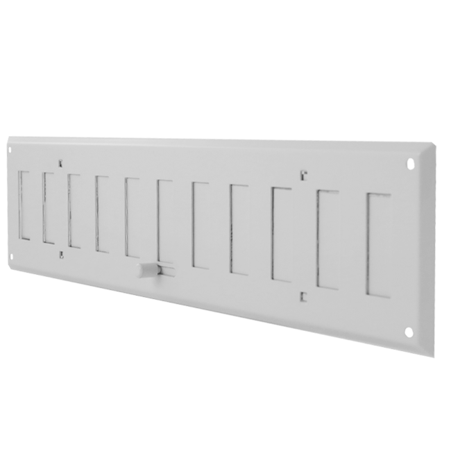 Griglia a muro regolabile 500x100 mm in metallo - RAL 9016