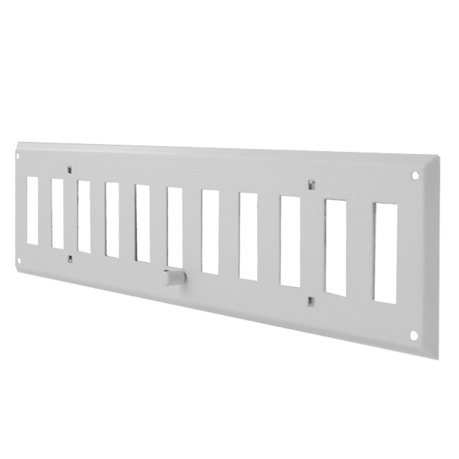 Griglia a muro regolabile 500x100 mm in metallo - RAL 9016