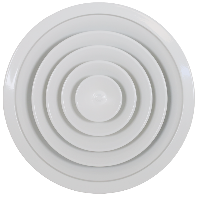 Diffusore a soffitto rotondo con motivo fisso Ø 350 mm - RAL9010