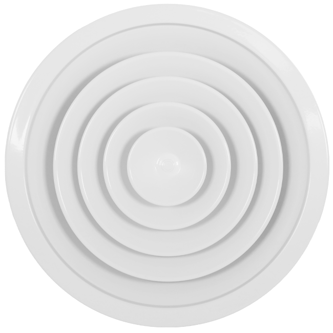 Diffusore a soffitto rotondo con motivo fisso Ø 250 mm - RAL9016