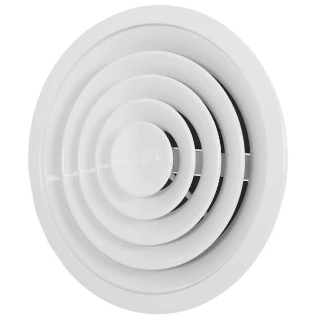Diffusore a soffitto rotondo con motivo fisso Ø 250 mm - RAL9016