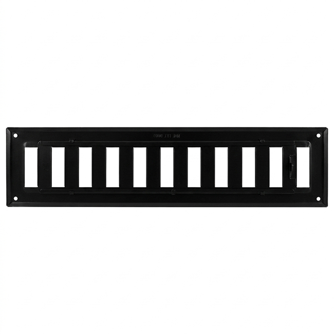 Griglia a parete regolabile 300x100 mm metallo - RAL 9005 30% lucido