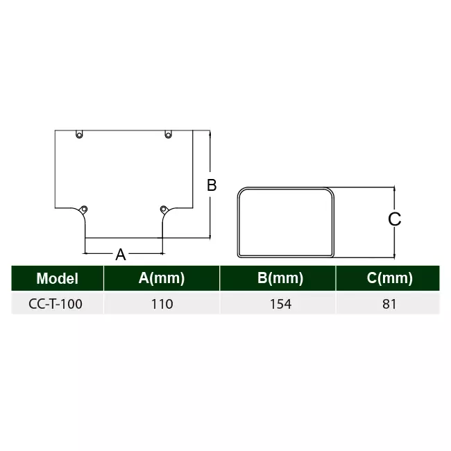 Pezzo a T ClimaConnect per canale di montaggio 100 mm - RAL 9010
