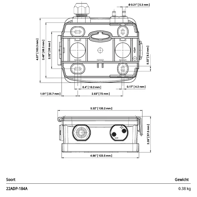 Sensore di pressione differenziale Belimo fino a 2500 Pa con calibrazione automatica dello zero - 22ADP-184A