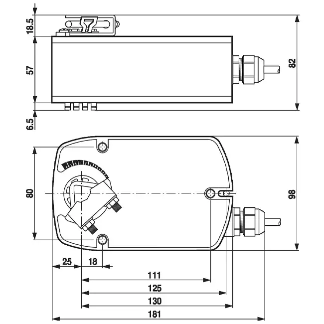Attuatore per valvole rotanti Belimo con ritorno a molla 24V - apertura/chiusura - 4 Nm - LF24