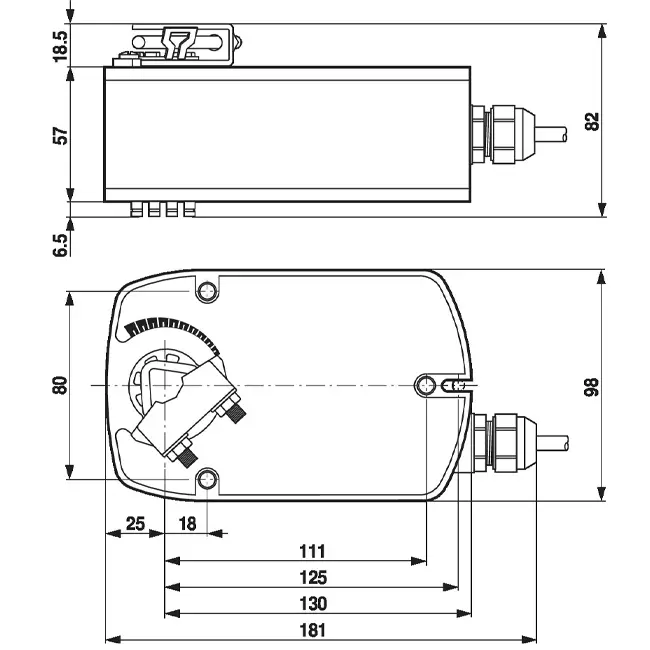 Attuatore rotativo Belimo con ritorno a molla 100-240V - apertura/chiusura - 4 Nm - LF230