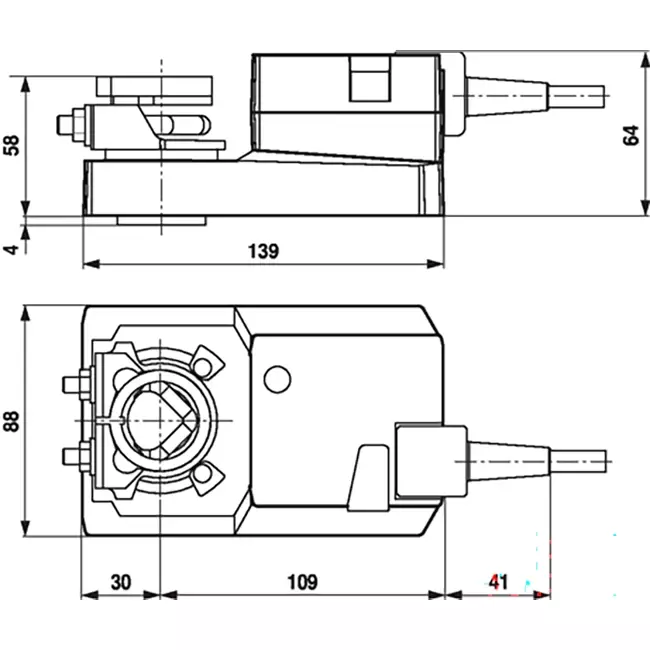 Attuatore per valvole modulanti Belimo 24V - 2-10V - 20 Nm - SM24A-SR