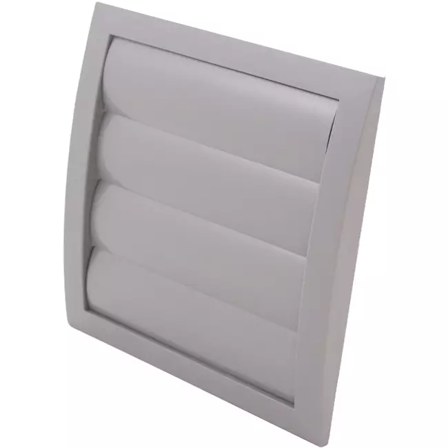 Griglia di aerazione a sovrapressione con grata alettata diametro 150x150: 100 grigia - ND10ZP