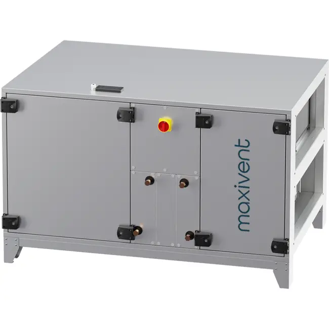 Unità di trattamento aria Maxivent WTW con ruota termica da 2000 m³/h, con batteria ad acqua calda e raffreddamento DX, orizzontale a destra - RHE 2000 H WDJR