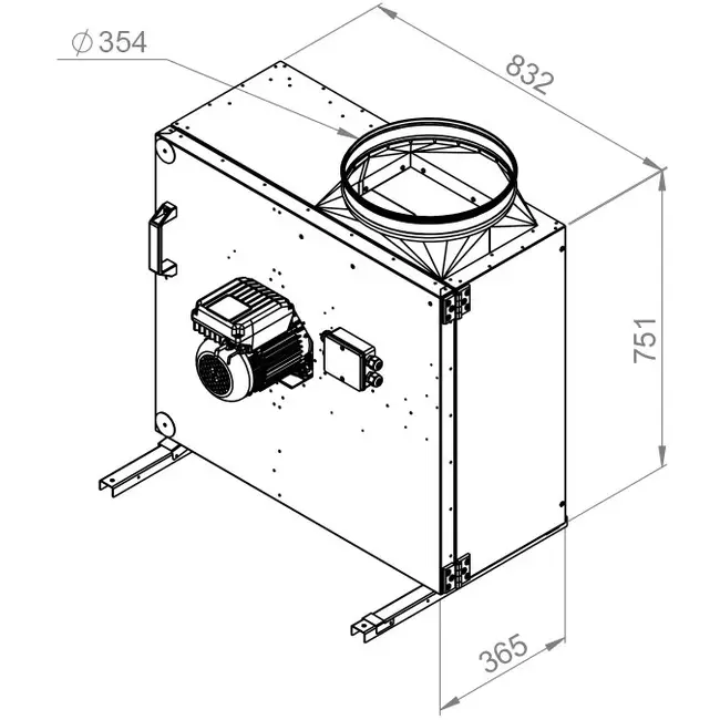 Aspiratore a cassetta Ruck MPS con motore EC 6262 m³/h diametro 354 - MPS 400 EC 30