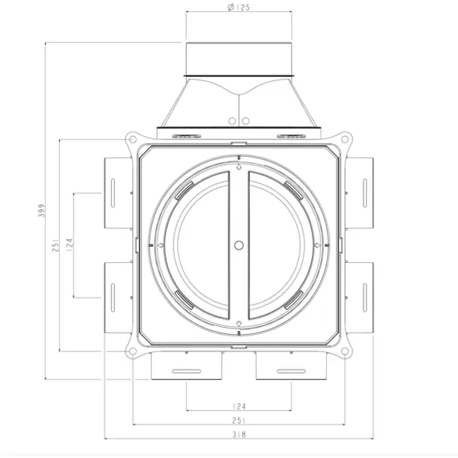 Ubbink Air Excellent scatola di distribuzione dell'aria DBOX206 H125