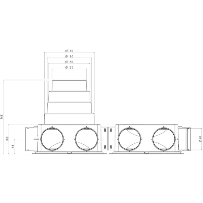 Ubbink scatola di distribuzione aria DBOX212 V180HE