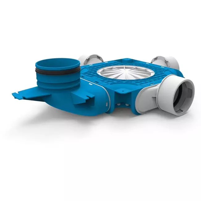 Vent-Axia Uniflexplus ripartitore composito 3x Ø90 mm con manicotto verticale Ø125 mm