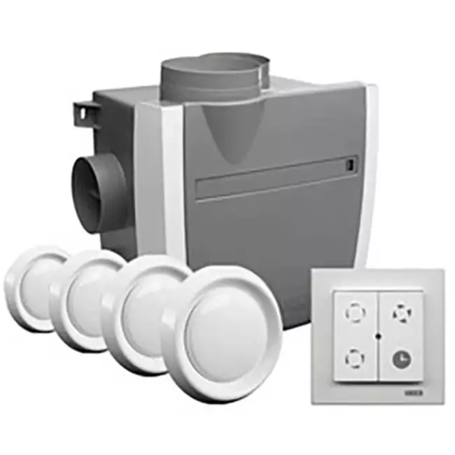 Vasco C400 Basic RF LE Pacchetto 400 m³/h + sensore di umidità + controllo RFT + 4 valvole