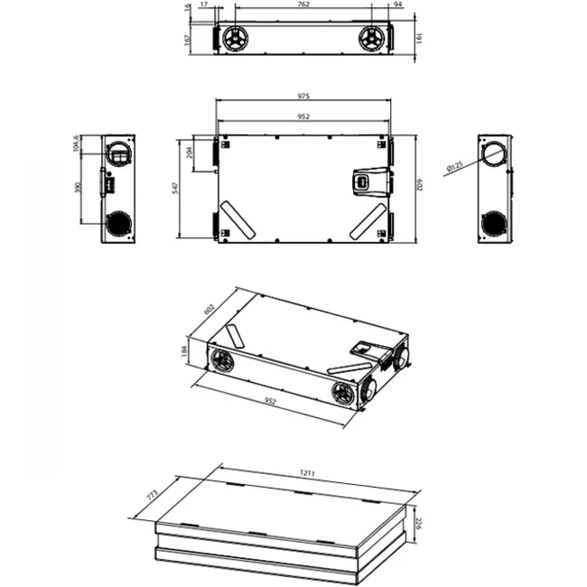 Vasco D150 compatto per ventilazione meccanica con recupero di calore - 150m³/h