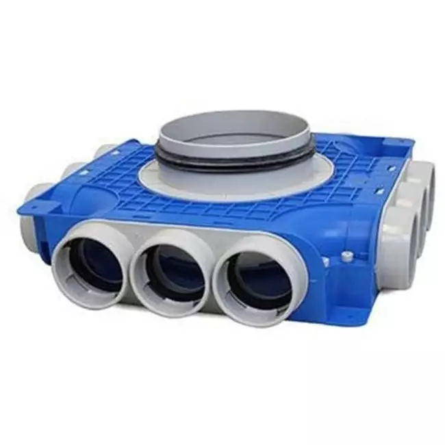 Vent-Axia Uniflexplus scatola di distribuzione secondaria di ventilazione 12 x Ø69 mm connessione laterale con manicotto Ø180 mm
