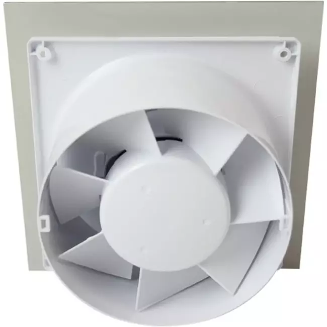 Air Roxy aspiratore per il bagno con diametro di collegamento 125 mm con interruttore a corda e spina - pannello frontale di alluminio dorato