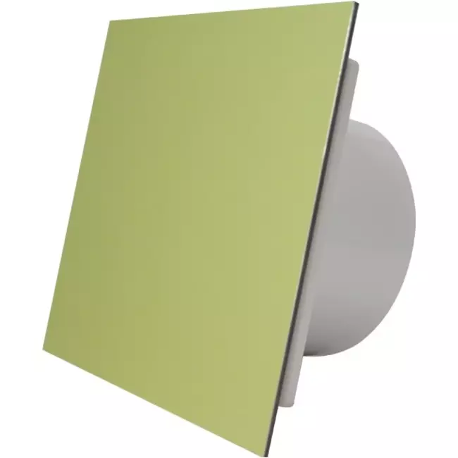 Air Roxy aspiratore per il bagno con diametro di collegamento 125 mm con interruttore a corda e spina - pannello frontale di alluminio dorato