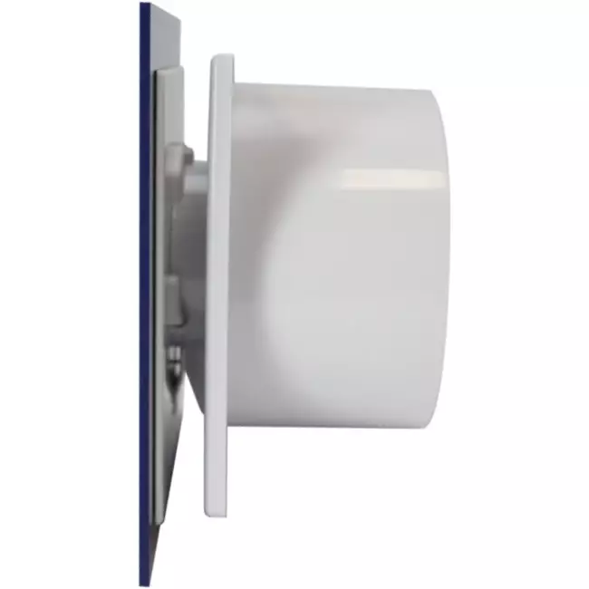 Air Roxy aspiratore per il bagno con diametro di collegamento 100 mm con interruttore a corda e spina - pannello frontale di plastica blu