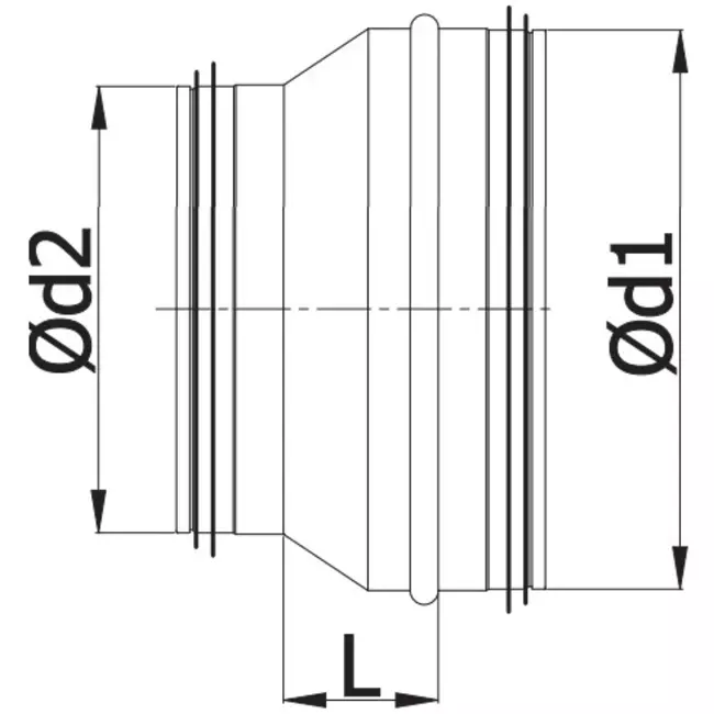 Riduttore da Ø 250 mm - Ø 160 mm per tubo spiro
