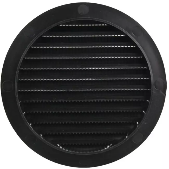 Griglia con alette diametro 125 mm nera - VR125M