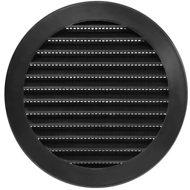 Griglia con alette diametro 125 mm nera - VR125M