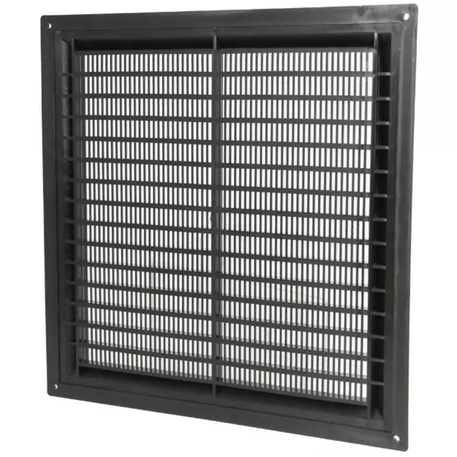 Griglia di aerazione quadrata con grata 250x250 mm nera - VR2525M