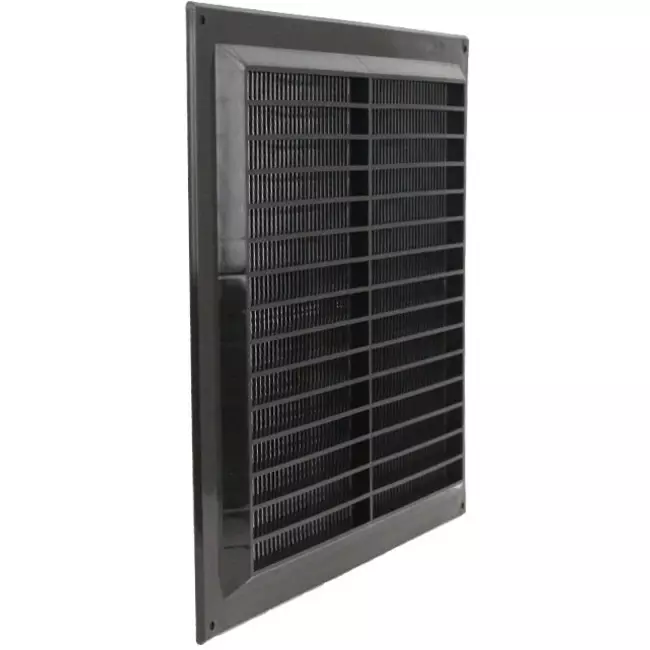 Griglia di aerazione quadrata con grata 250x250 mm nera - VR2525M