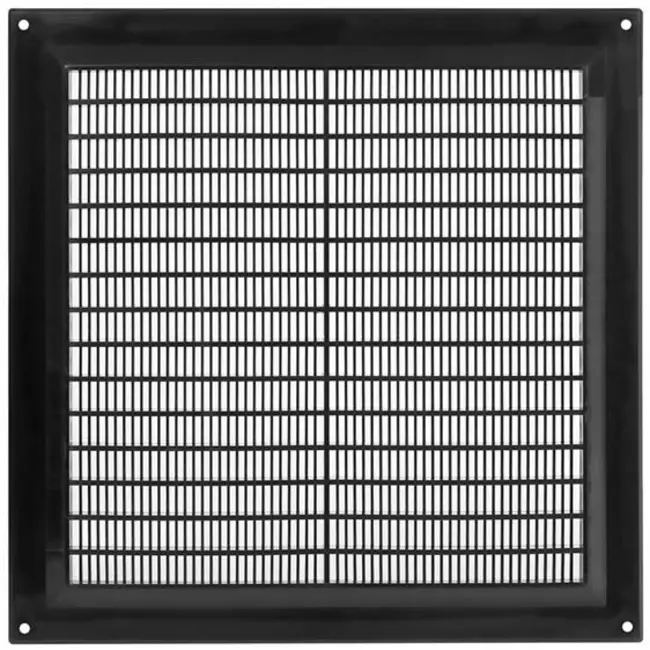 Griglia di aerazione quadrata con grata 250x250 mm nera - VR2525M