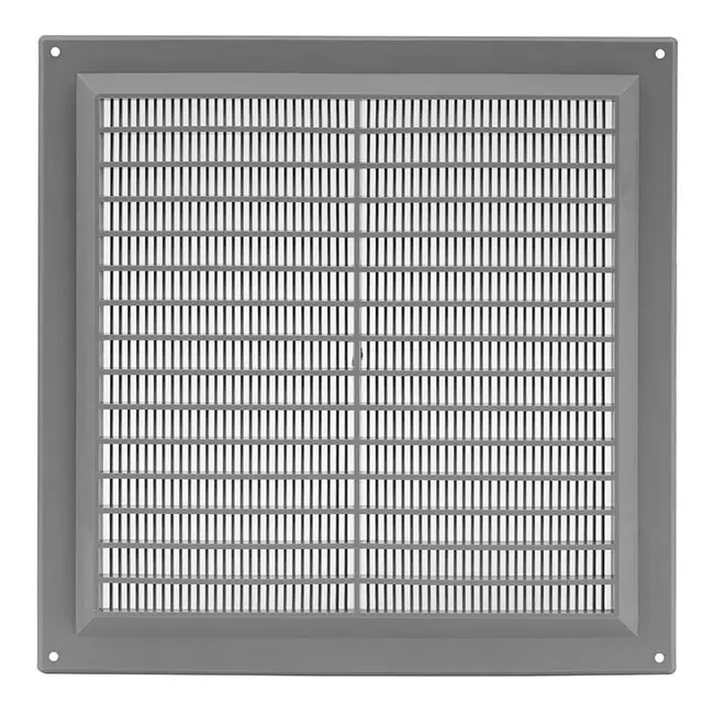 Griglia di aerazione quadrata con grata 250x250 mm grigia
