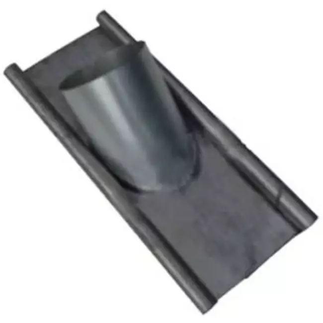 Tegola perforata di piombo per condotto termoisolato diametro 125 mm - 45 gradi