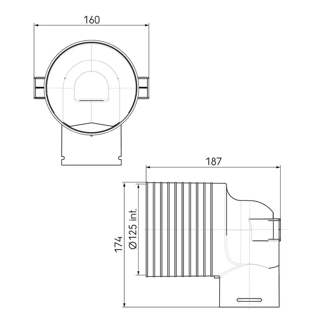 Ubbink Air Excellent 34C adattatore per valvola 125 1x90°