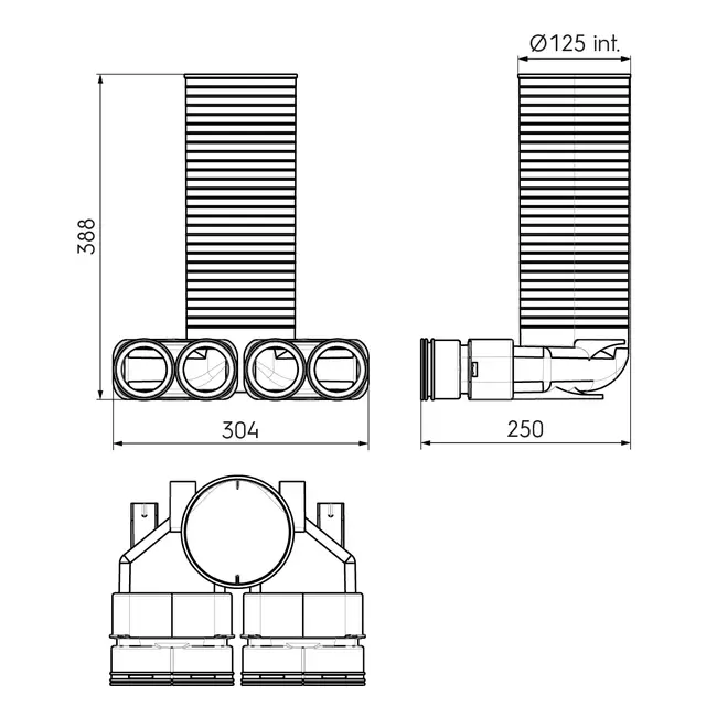 Ubbink Air Excellent 23C adattatore per valvola 125 4x90°