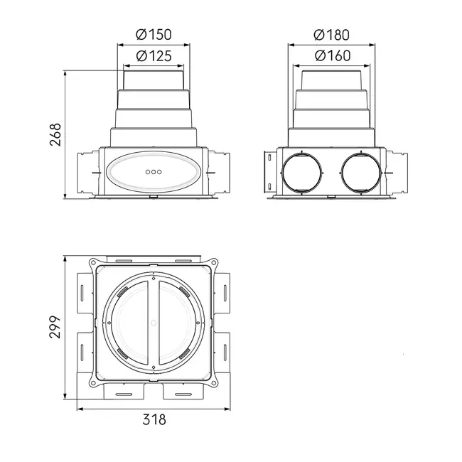 Ubbink Scatola di distribuzione aria DBOX206 V180