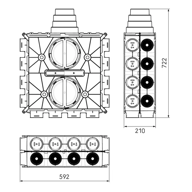 Ubbink Air Excellent Scatola di distribuzione dell'aria DBOX824