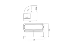 Ubbink Air Excellent 45SC kit curva verticale