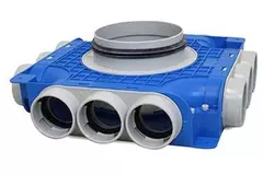 Vent-Axia Uniflexplus scatola di distribuzione secondaria di ventilazione 12 x Ø69 mm connessione laterale con manicotto Ø180 mm