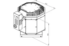 Aspiratore da tetto verticale per estrazione fumi da cucina Ruck 2342 m³/h (DVN 250 D2 F4 30)