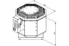 Aspiratore da tetto verticale per estrazione fumi da cucina Ruck Ruck 2710 m³/h (DVN 280 D2 F4 30)