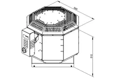 Aspiratore da tetto verticale per estrazione fumi da cucina Ruck 3795 m³/h (DVN 315 D2 F4 30)