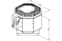 Aspiratore da tetto verticale per estrazione fumi da cucina Ruck 3000 m³/h (DVN 315 D4 F4 30)