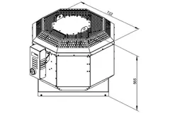 Aspiratore da tetto Ruck per il settore della ristorazione con motore EC 5550 m³/h - DVN 355 EC 30