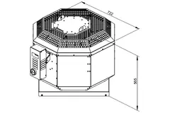 Aspiratore da tetto verticale per estrazione fumi da cucina Ruck 3990 m³/h (DVN 400 D4 F4 30)
